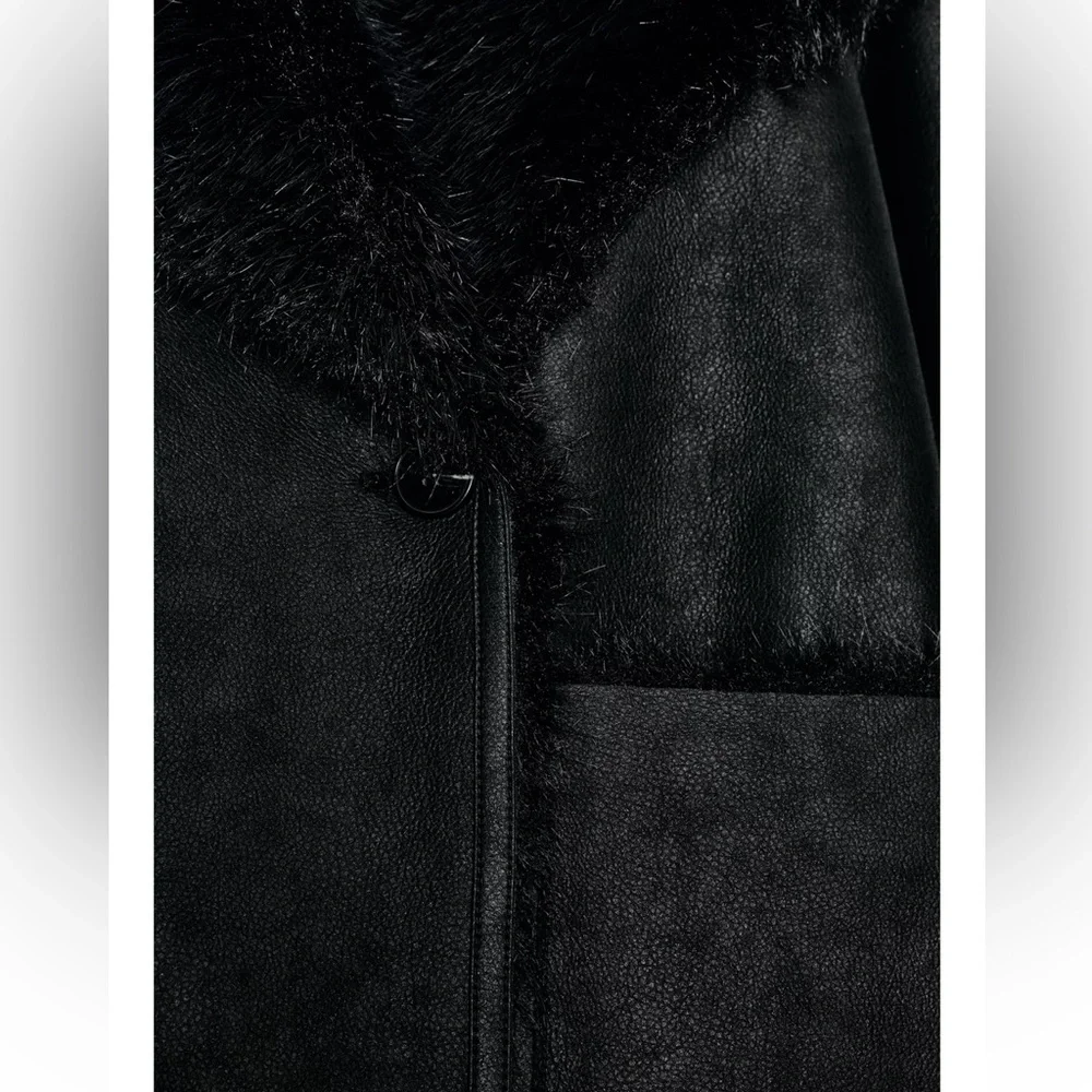 NWT Zara reversible faux fur double faced jacket - Picture 7 of 8